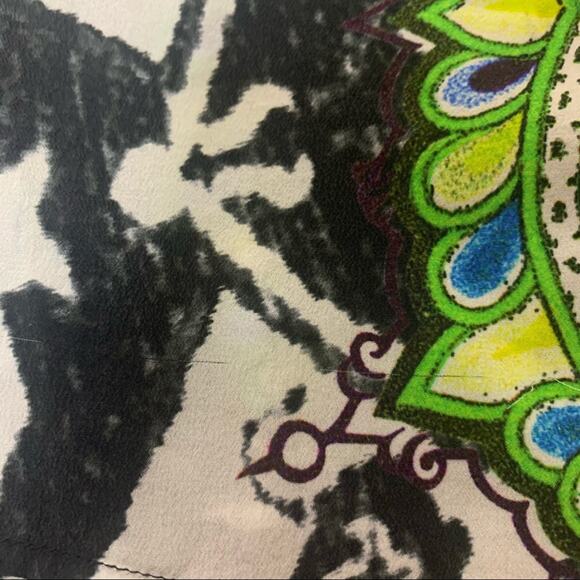 Rococo sand throne print silk embroidered blouse - Picture 2 of 10